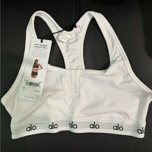 Alo Icon Ribbed Henley Bra
